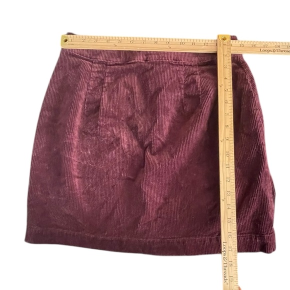 Ann Taylor Loft Skirt Womens Maroon burgundy Corduroy Straight Mini Stretch - Picture 4 of 7